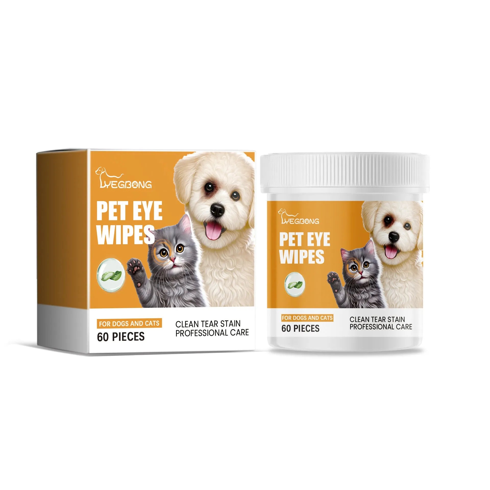 Box of Dogs And Cats Eyes Wet Wipes 60 pieces for pet eye tear stain cleaning