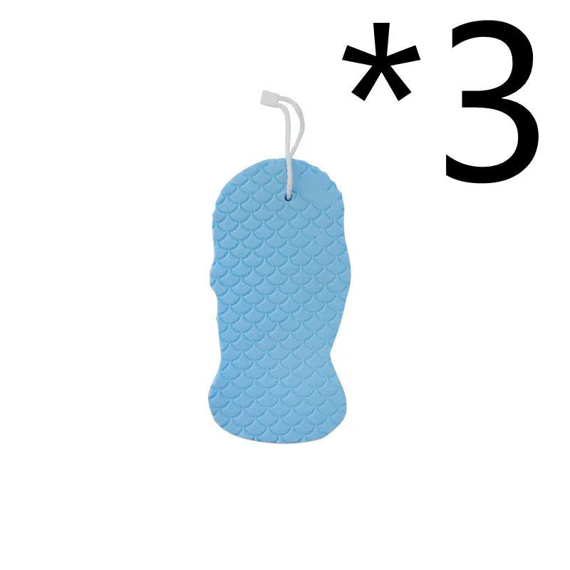 3D fish scale pattern bath sponge ball in white, grey, pink or light blue colours for gentle body exfoliation