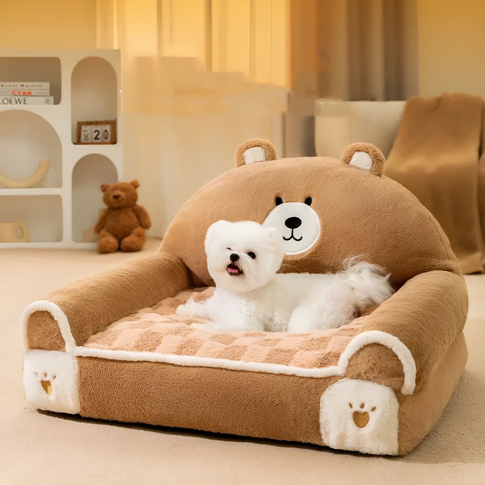 Small and Medium-Sized Dogs Teddy Bichon Winter Warm Dehaired Angora Dog Bed Cat Sofa Corduroy 40x30cm 45x35cm 55x45cm Brown Bear Purple Lamb