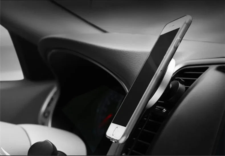 Car magnetic wireless charger Model W5 with USB interface and QI certification, two colour options shown