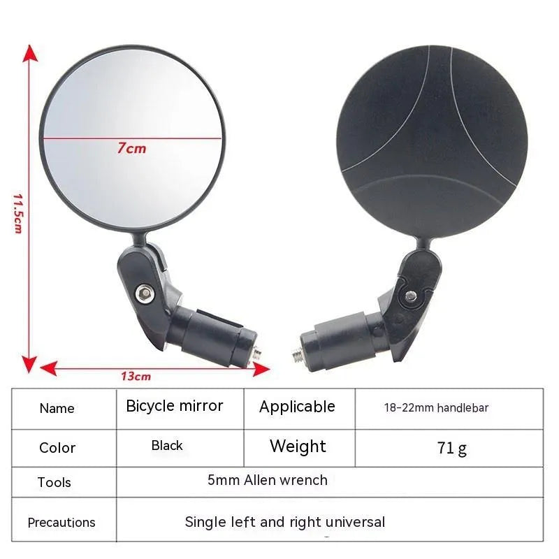 Black foldable convex rearview mirror on a car side mirror, showing its adjustable angle.