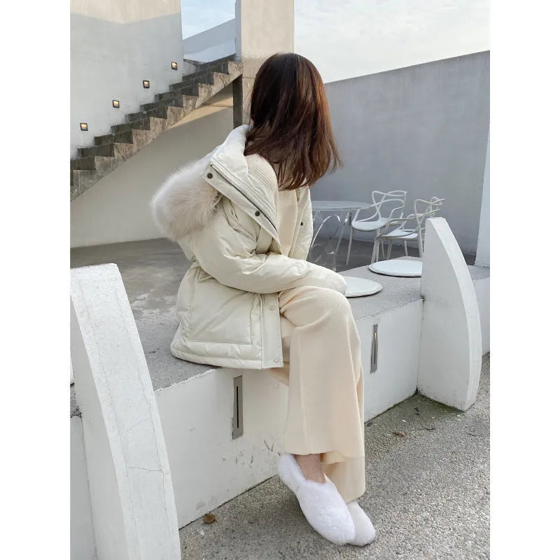 Women's thick knitted wide-leg trousers in high waist design available in four colours