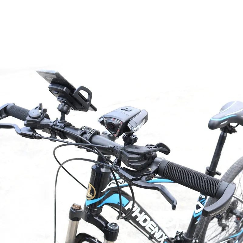 Grey bicycle driving recorder with 800W pixel lens and ABS body, compact size 8.5x8.5x4.2cm