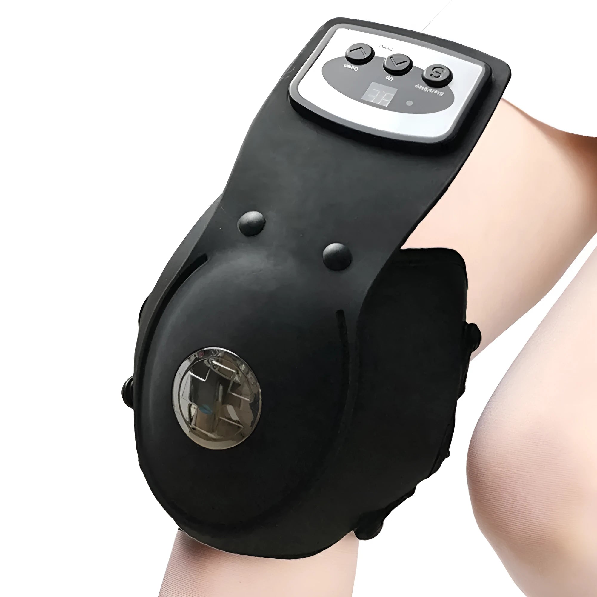 Infrared knee and shoulder massager with temperature control display and soft fabric pads