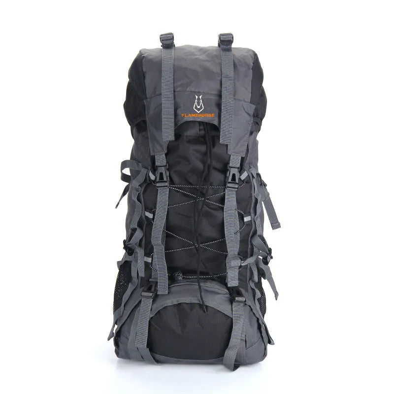 60L unisex outdoor backpack in ArmyGreen with waterproof and anti-theft features