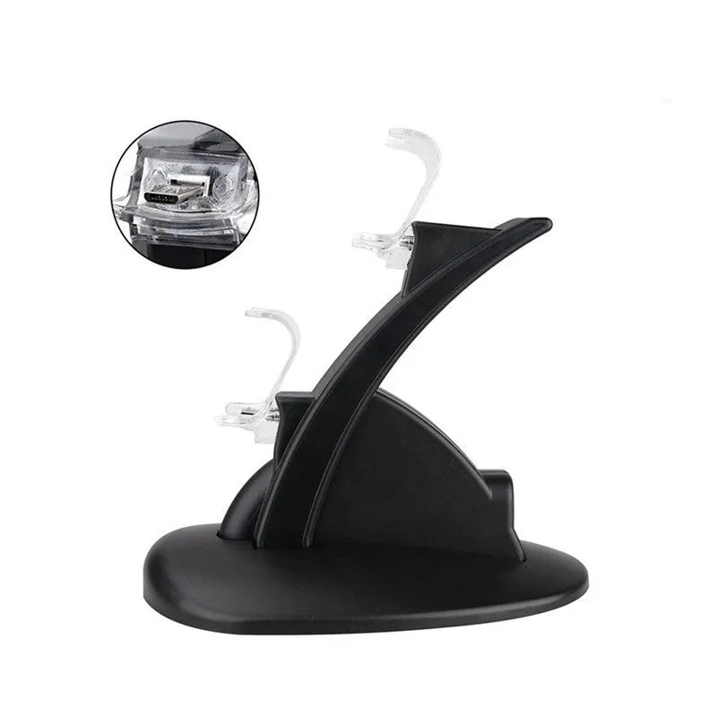 Black dual charging stand for Xbox One controllers with USB connection
