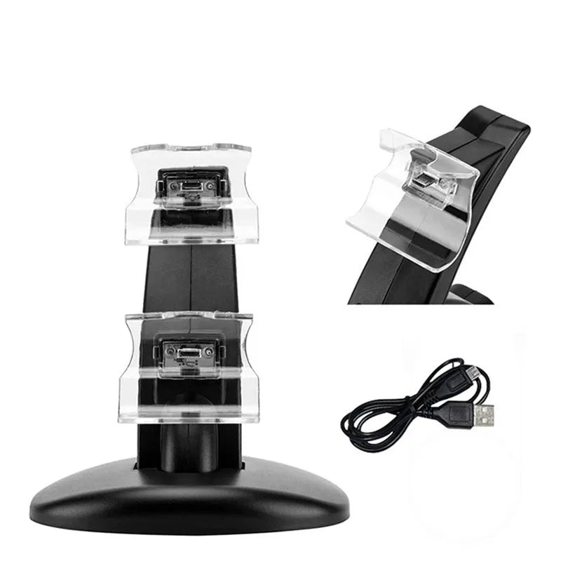 Black dual charging stand for Xbox One controllers with USB connection