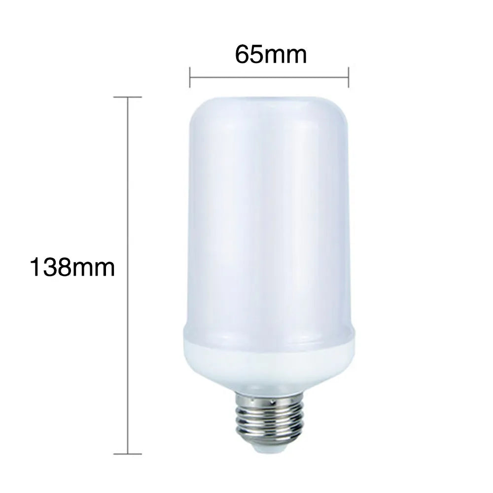 LED decorative lamp showing a realistic orange and yellow flickering flame light effect.