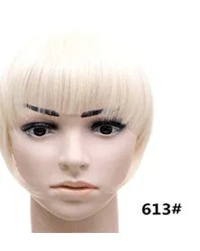Synthetic blunt bangs hairpiece 22cm straight clip-in fringe in multiple colours