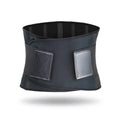 Neoprene sports waist belt with silicone anti-skid and adjustable Velcro, shown in black, blue, deep pink, orange, or pink.
