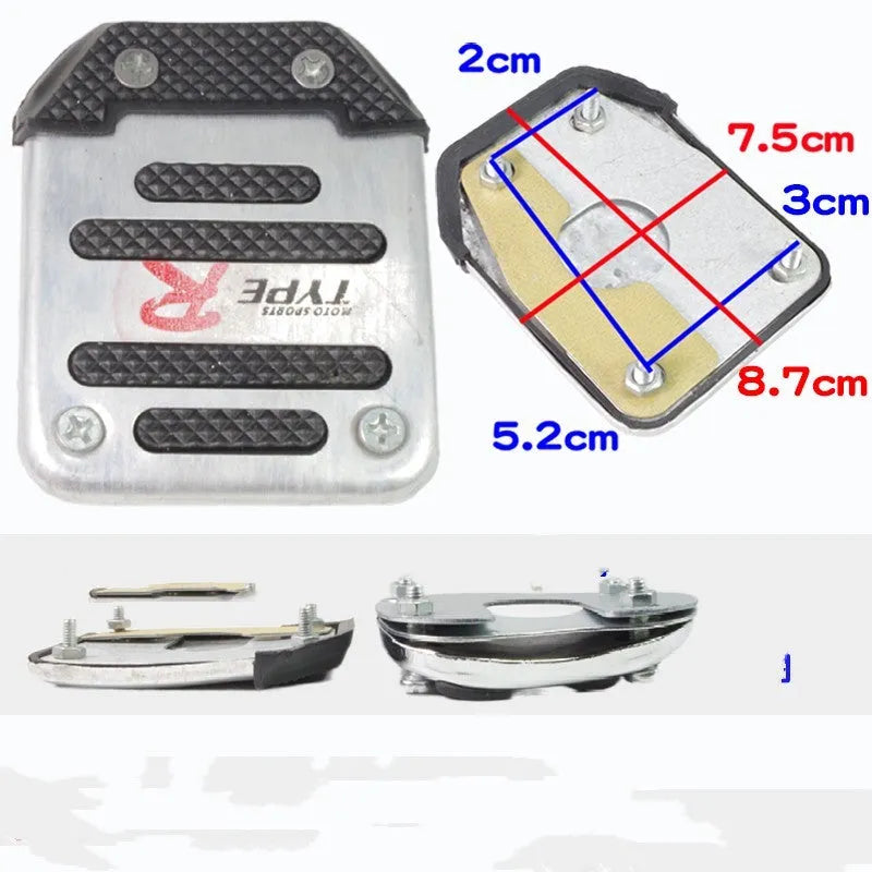 Metal motorcycle brake pedal skid plate replacement component