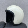 FRP glass fibre retro half motorcycle helmet for electric scooter commuting in cement grey colour
