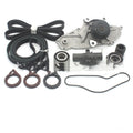 Metal automotive belt and water pump assembly measuring 28mm x 18mm x 16mm