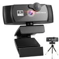 4K auto focus computer camera with 8MP CMOS sensor and built-in microphone on a desk