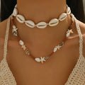 Handmade geometric shell necklace for women in X1900 colour with regular chain