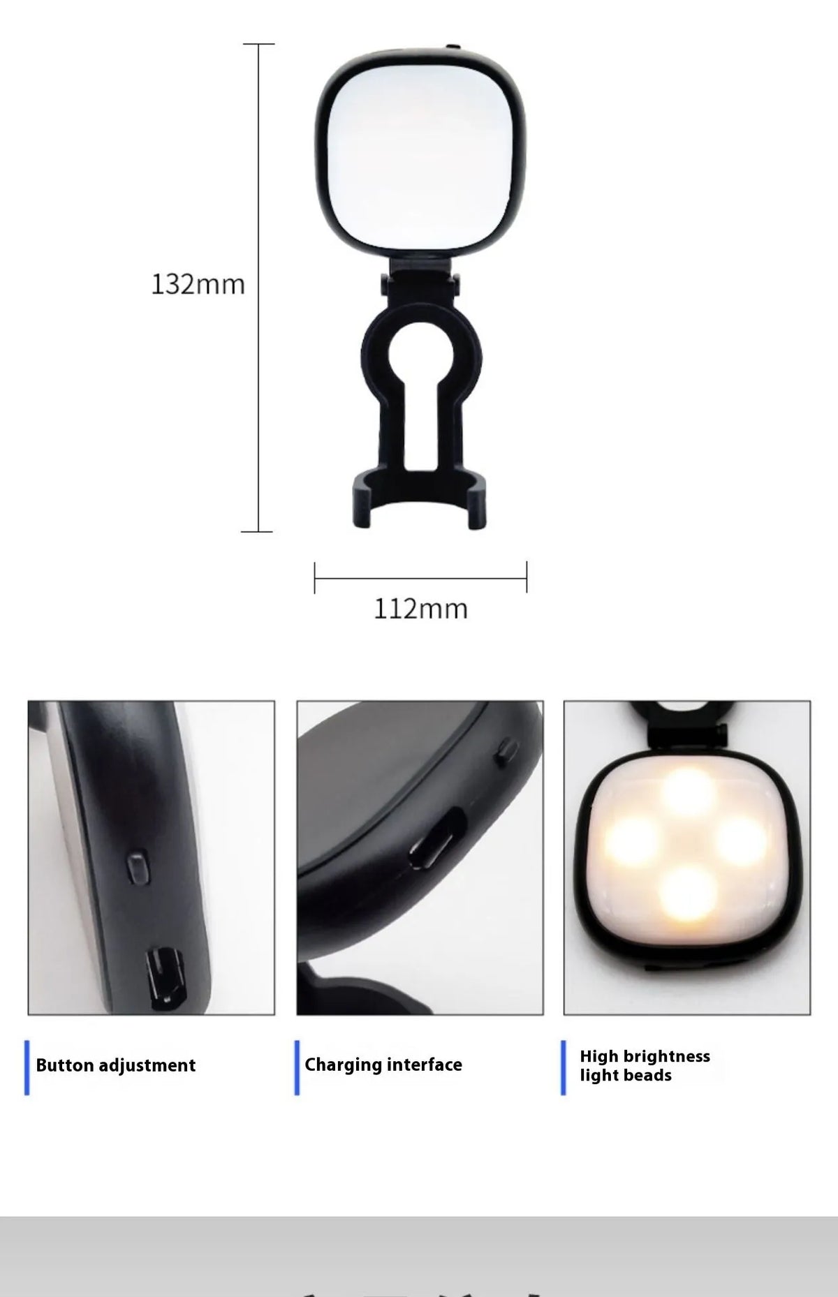 Generation universal holder PTZ fill light selfie bracket, plastic, 30cm, with Pocket3 fill light.
