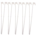 White PP plastic car window flag pole holder clip and 10 flag poles set.