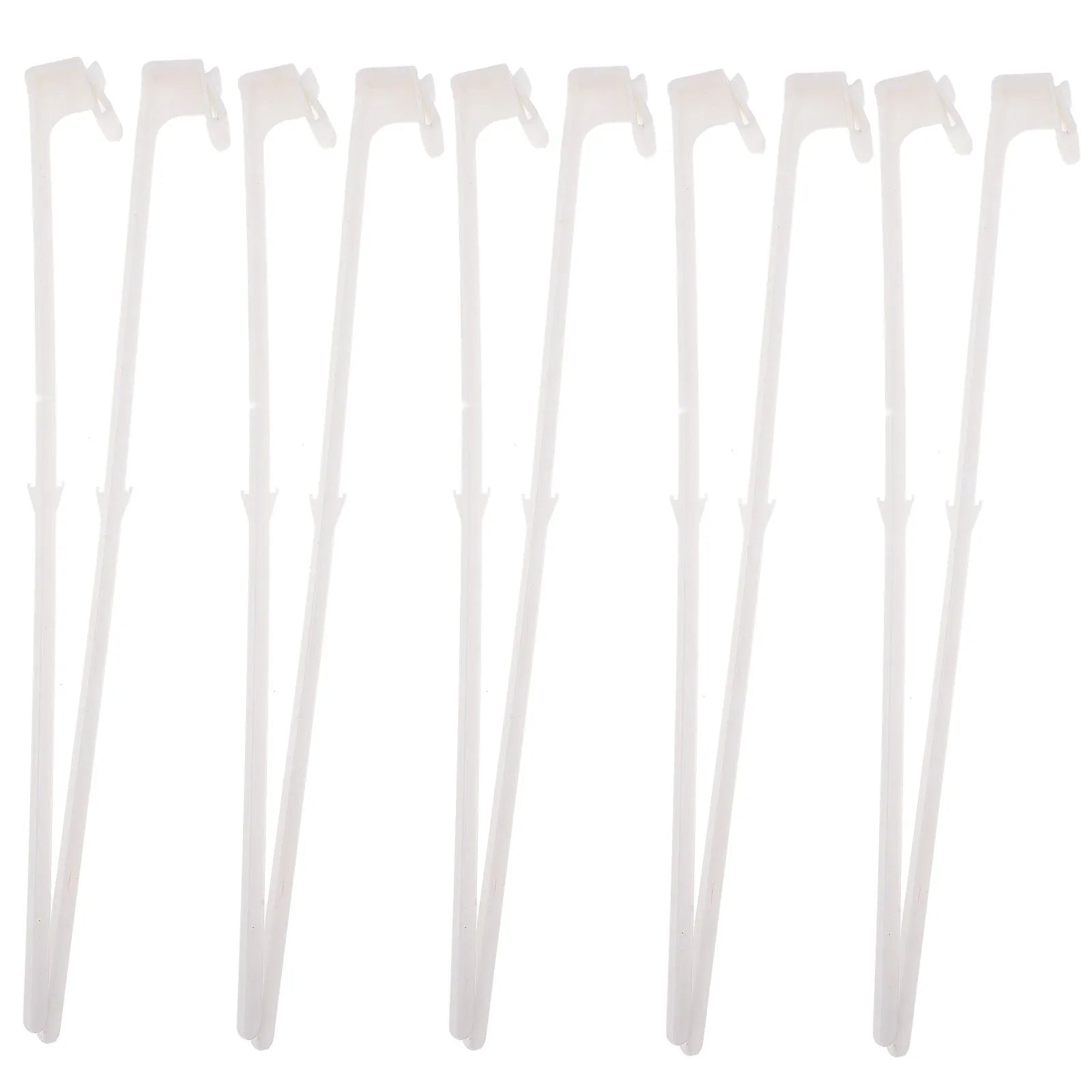 White PP plastic car window flag pole holder clip and 10 flag poles set.