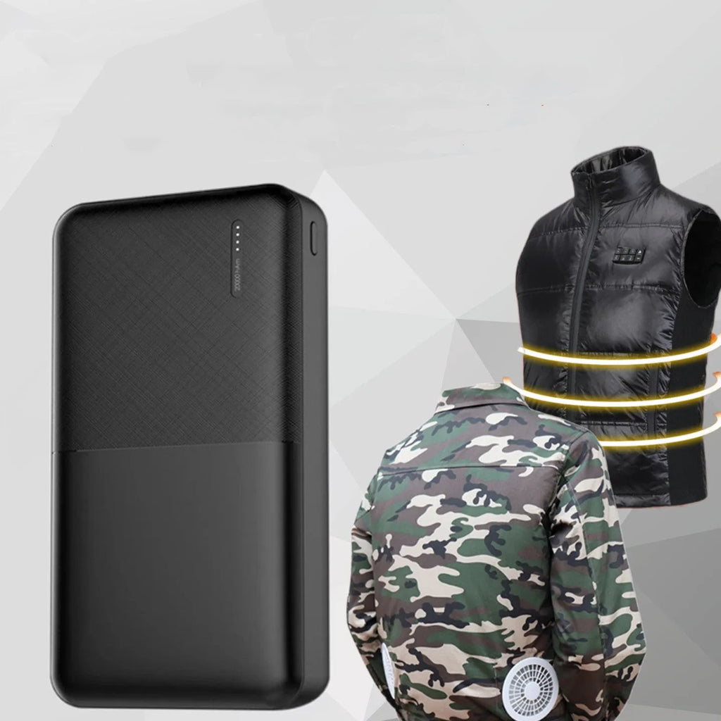 20000 mAh power bank with multi-U port outputs in black or white colour options