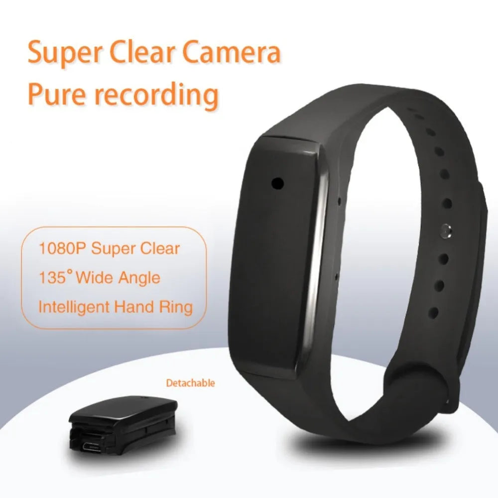 EDAL K18 black silicone and ABS smart wristband camera for HD 1080P wearable video recording