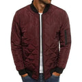 Men's cotton suit bomber jacket in black, polyester blend, front view