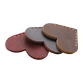 Heart-shaped leather bookmark in brown, handmade from first layer cowhide, 5x5 cm