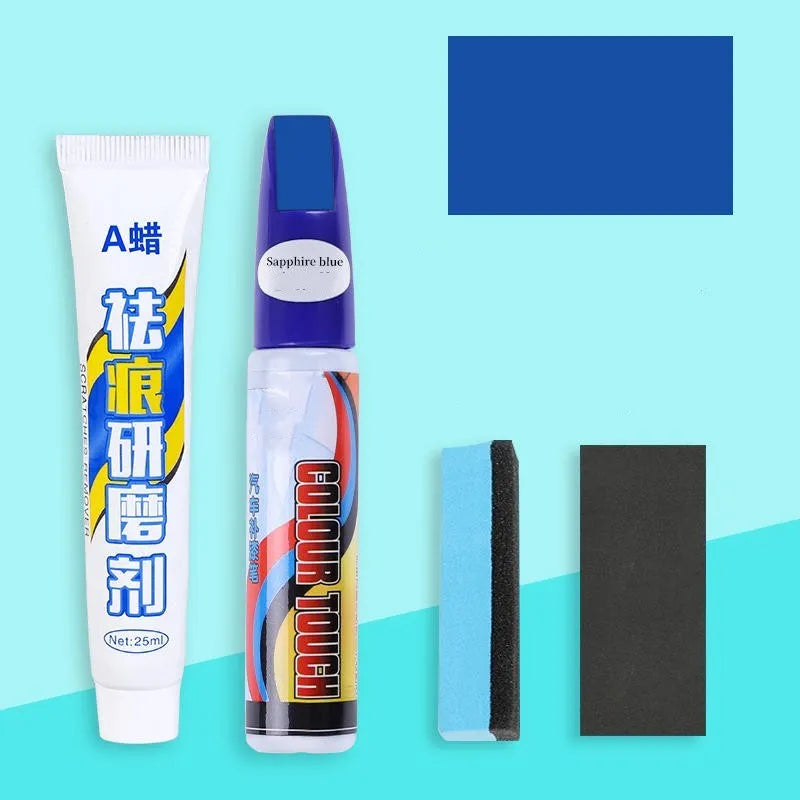 Automotive paint repair pen and scratch repair fluid 4-piece set with ten colour options