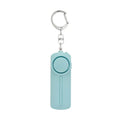 Compact pink personal safety alarm with keyring, showing dimensions.