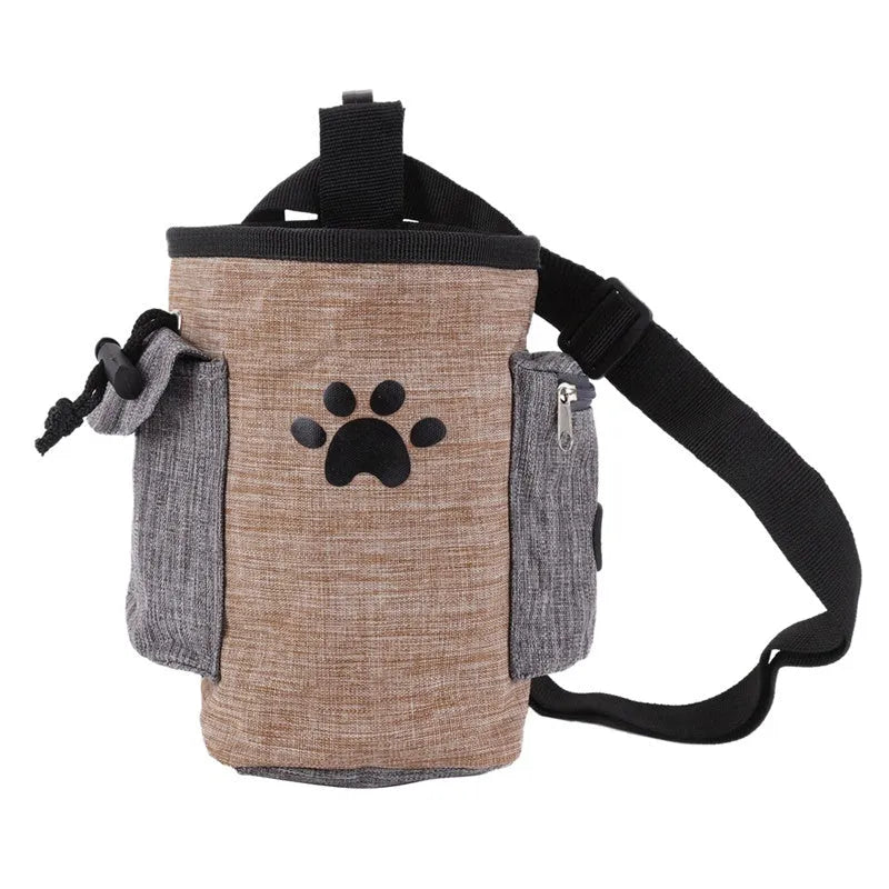 Pet treat bag belt pouch oxford fabric 17x13cm beige colour