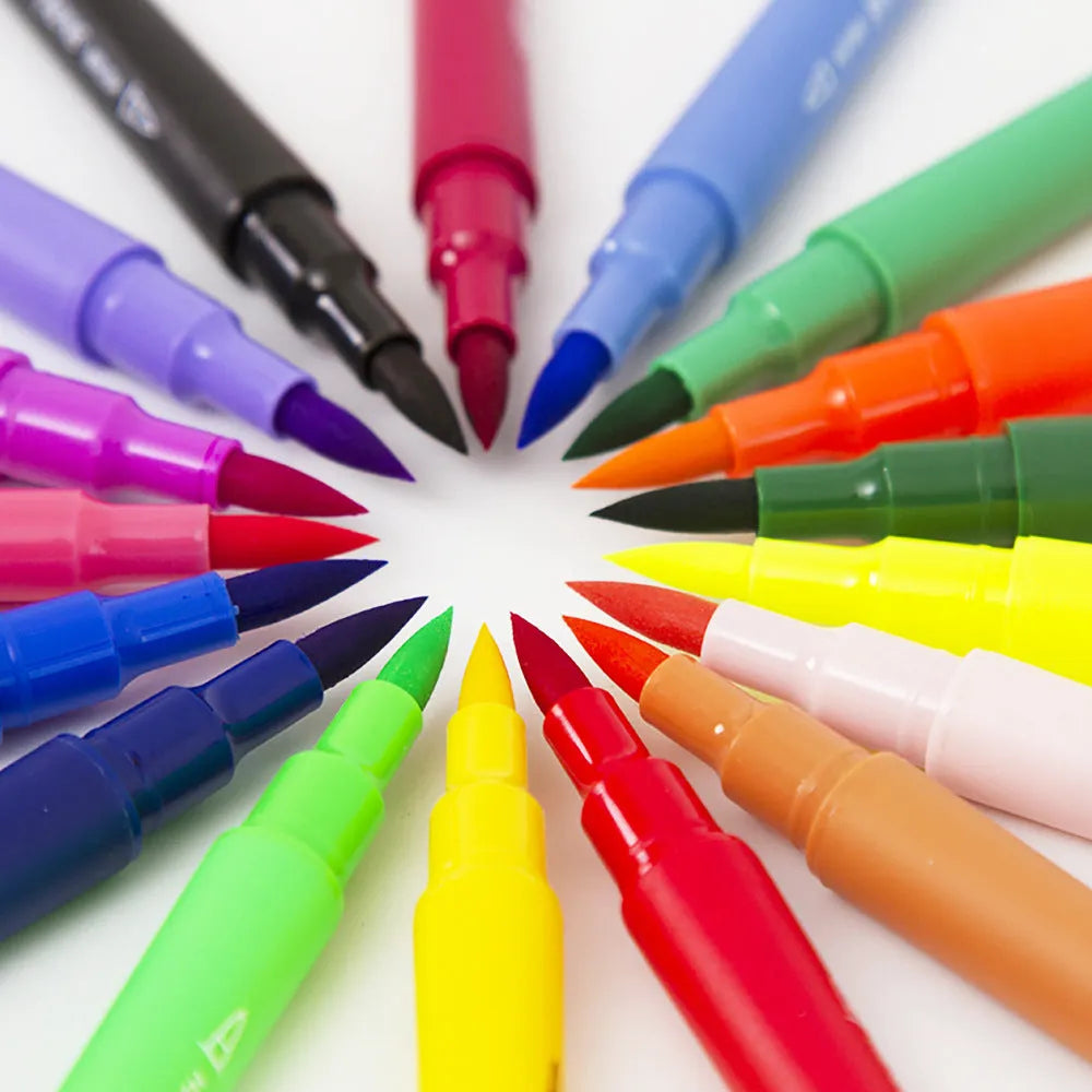 Set of 48 double-ended soft-tip watercolour pens in a polypropylene box