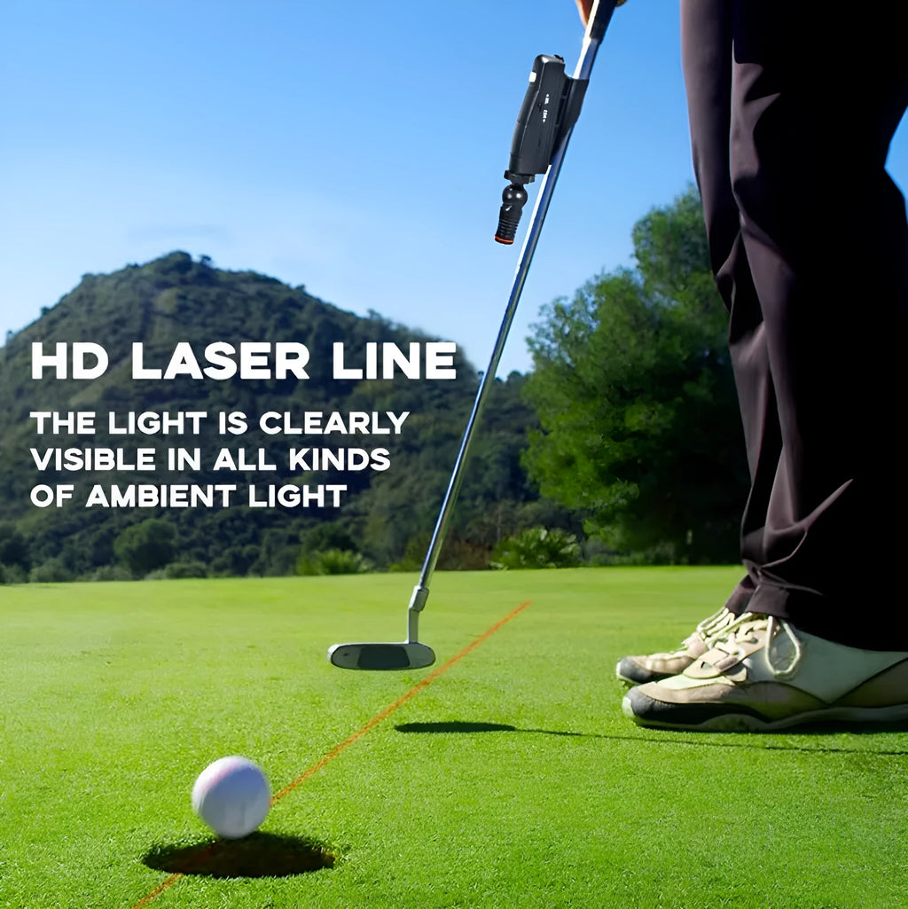 Black golf push rod laser aiming instrument for putting practice alignment