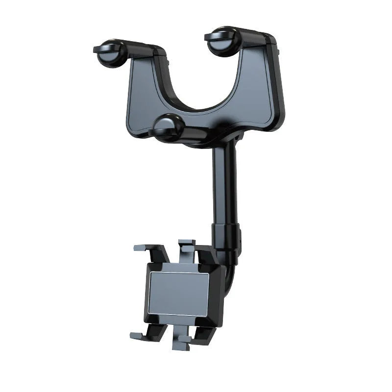 Vehicle rearview mirror navigation bracket with 360-degree rotation and adjustable clip in five colour variants