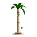 Vertical canna-coloured cat climbing frame with a hemp rope scratching post and simple design.