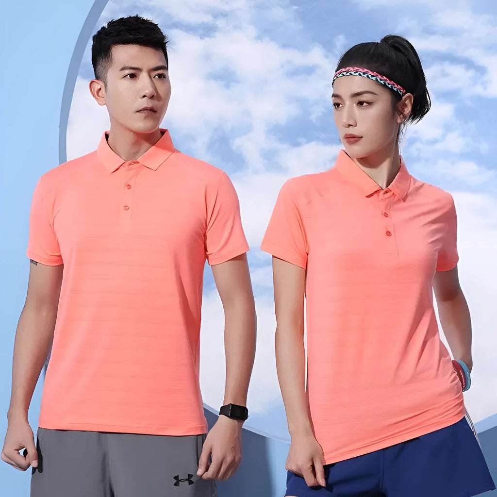 Quick-drying Crystal Silk lapel polo shirt for outdoor sports, available in multiple colours and sizes S-3XL