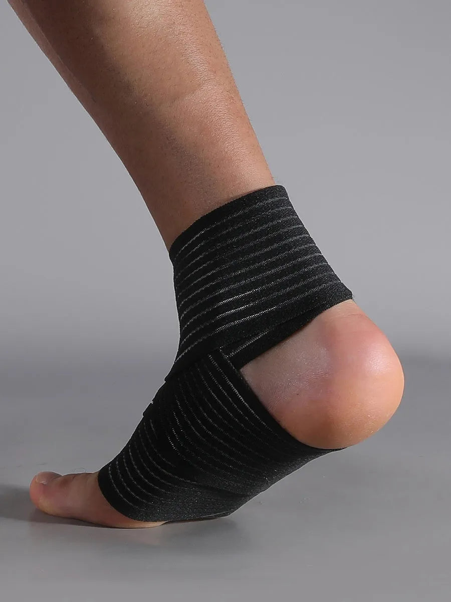 Adjustable sports ankle bandage in black and khaki colours for running basketball cycling support