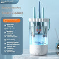 White rechargeable electric makeup brush cleaning device with USB charging cable