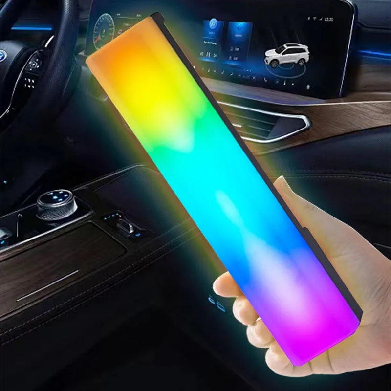 3D RGB light pick-up table lamp with music voice activation in white or black shell