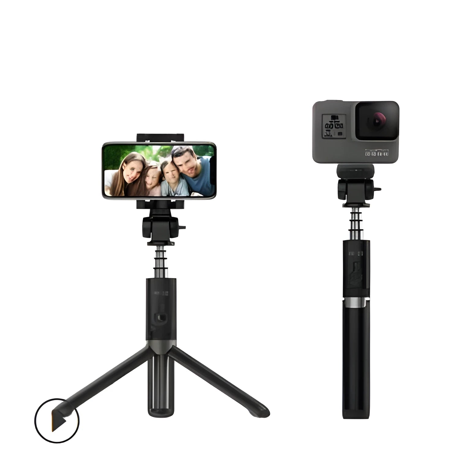 Aluminium Bluetooth tripod selfie stick with remote control extended for mobile phone photography