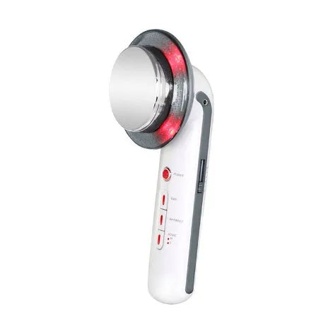 Handheld ultrasound EMS infrared body slimming device with electrode sheet and cable, 25.2x18x7.2cm