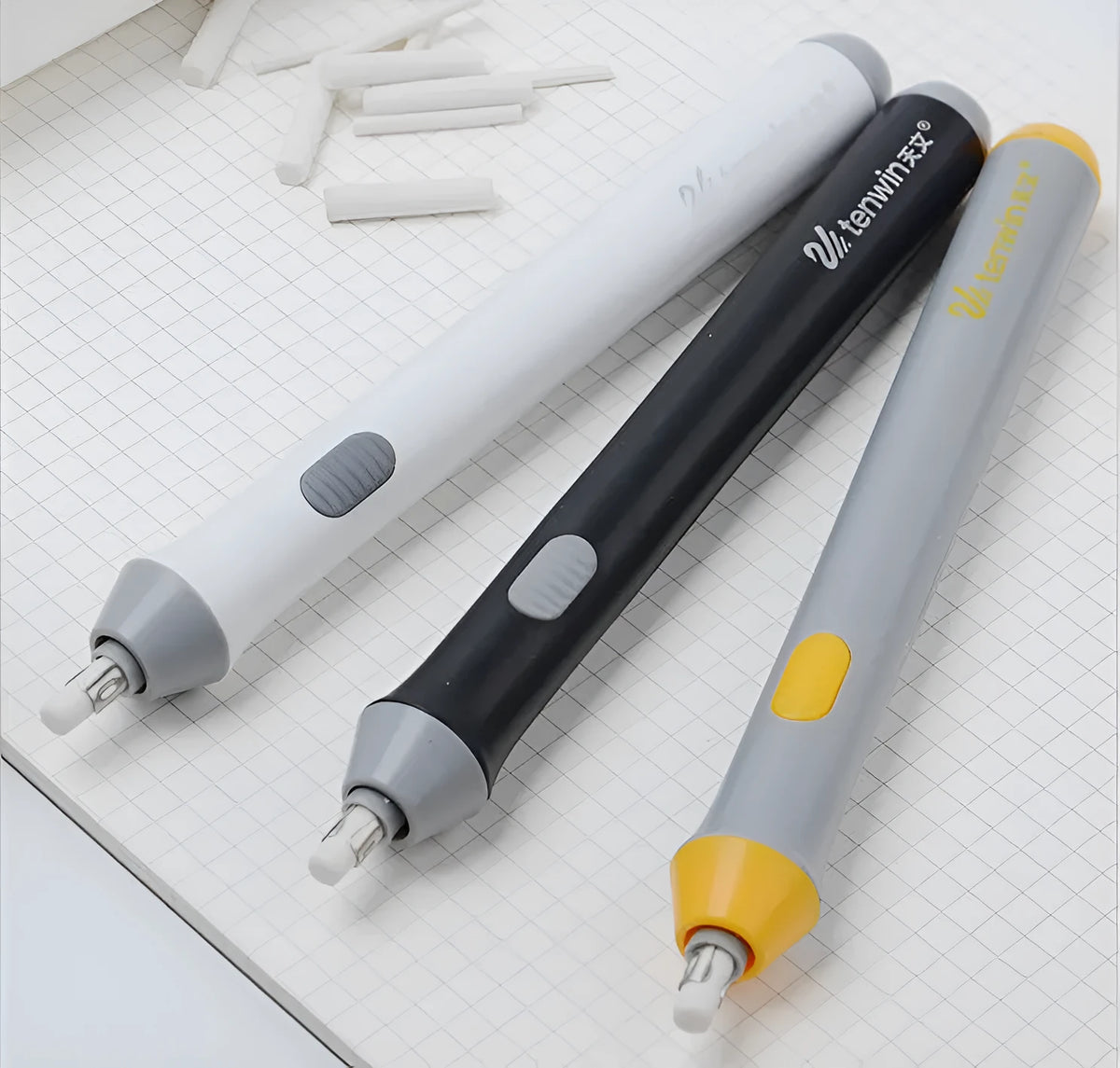 Electric eraser plastic geometric black 166mm 15mm 66g