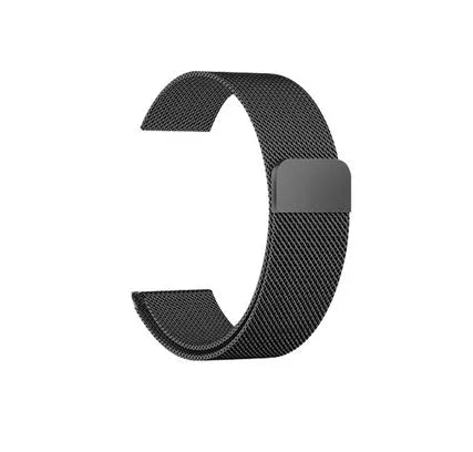 Stainless steel metal watch strap shown in silver, suitable for 38mm or 42mm watches.