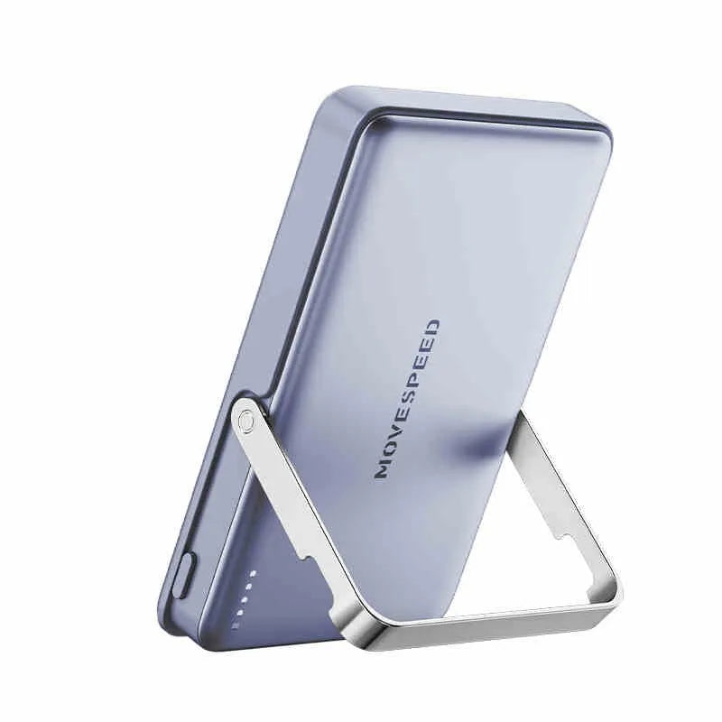 Magnetic wireless power bank 5000mAh in Space Gray, 8.9 x 66.1 x 102.5mm, with USB-C and 15W wireless charging