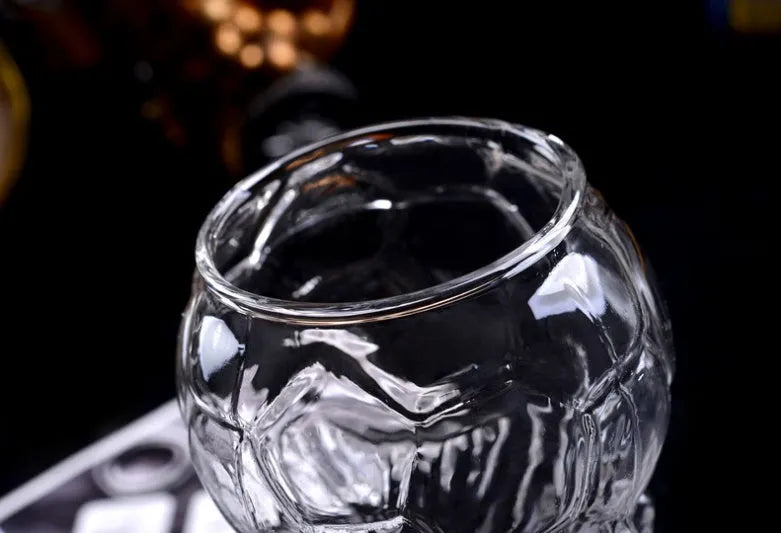 Hercules transparent beer cup with football design 450ml glassware