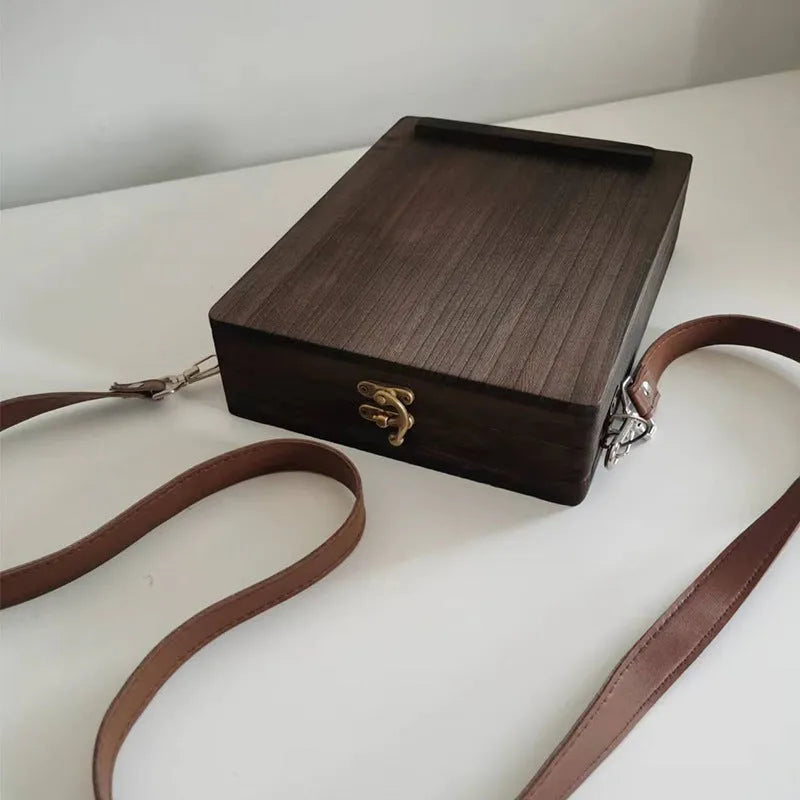 Paulownia wood Chinese-style postman storage box with dimensions 25x19x6cm