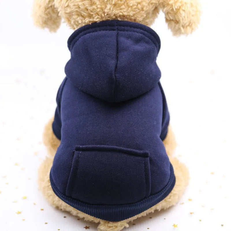 Dog teacup costume winter jumper in red, orange or navy blue, sizes XS to XXL for small dogs, puppies and cats.