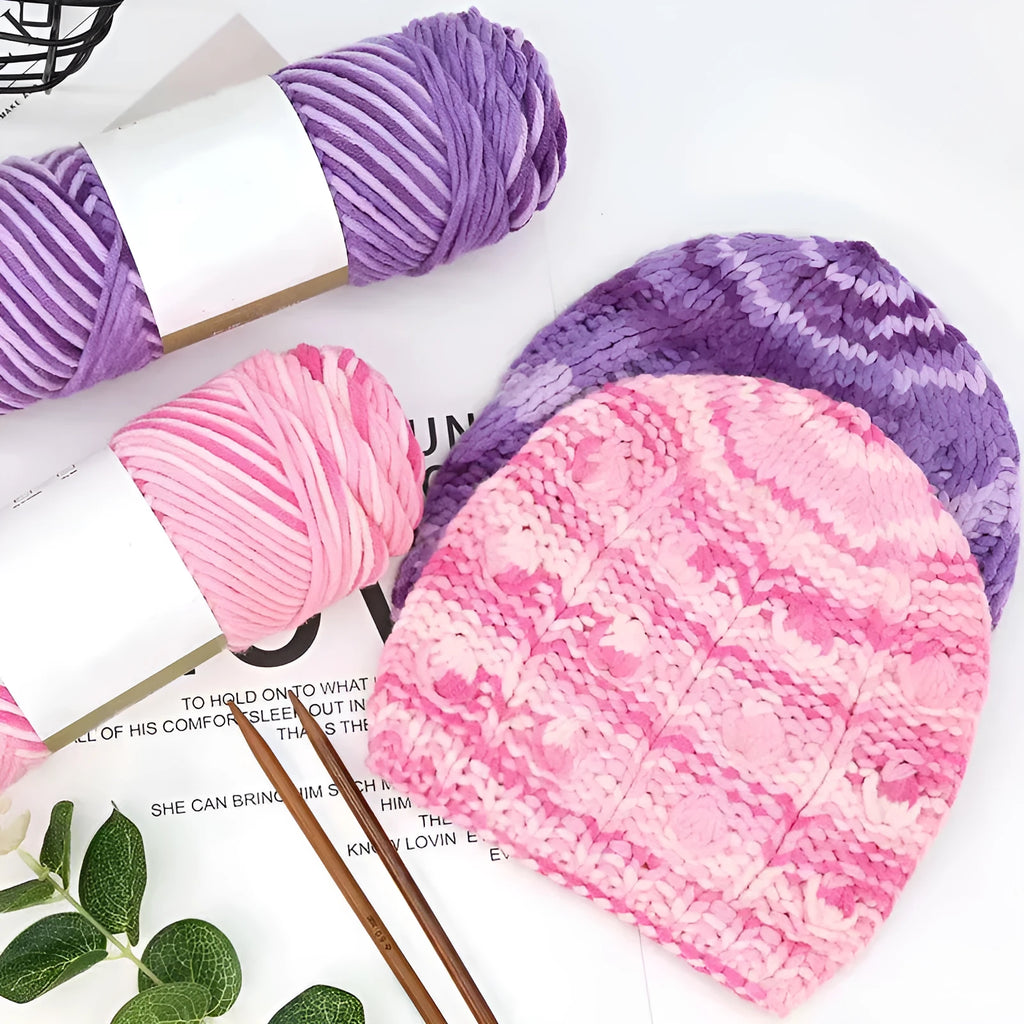 8 strands gradient milk cotton wool yarn in blue tones, medium thickness, ball form for hand knitting