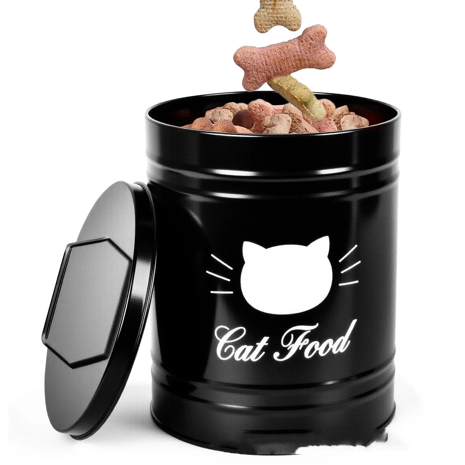 Iron sheet household storage bucket with independent inner box, round can design, black and white colour options