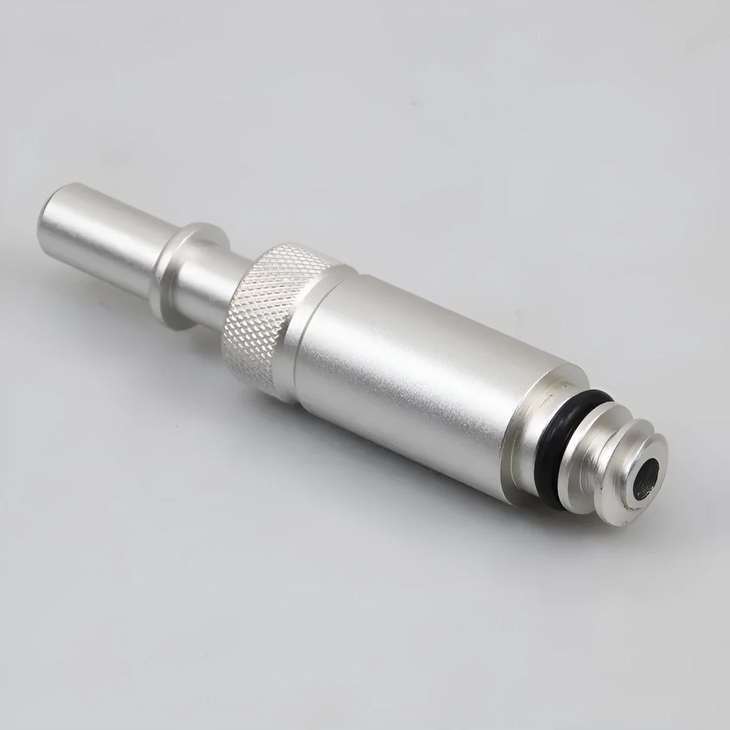 Silver metal transmission refuelling joint adapter tool for VAS6262-9 compatibility.