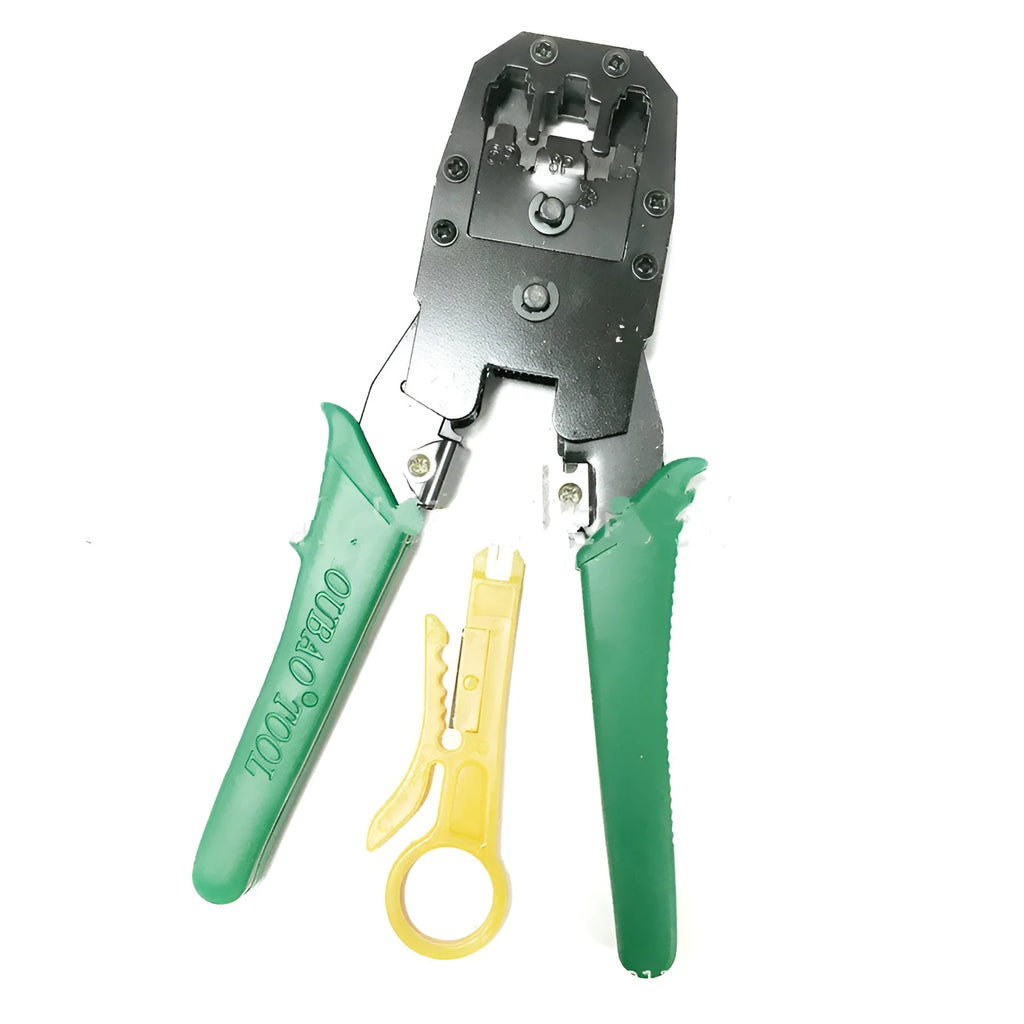 Network tool stripping pliers with 200mm length, 6mm stripping diameter, tool steel clamp head and rubber handle