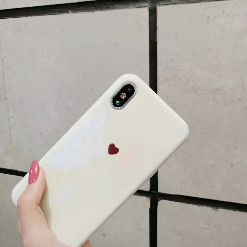 Transparent iPhone case with blue light style pattern showing through clear back cover